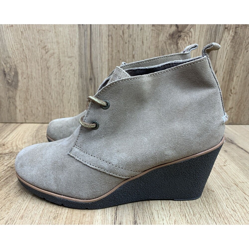 SPERRY Women's Harlow Wedge Casual Leather 3 Inch Ankle Bootie Beige Size 8 M - Picture 3 of 16